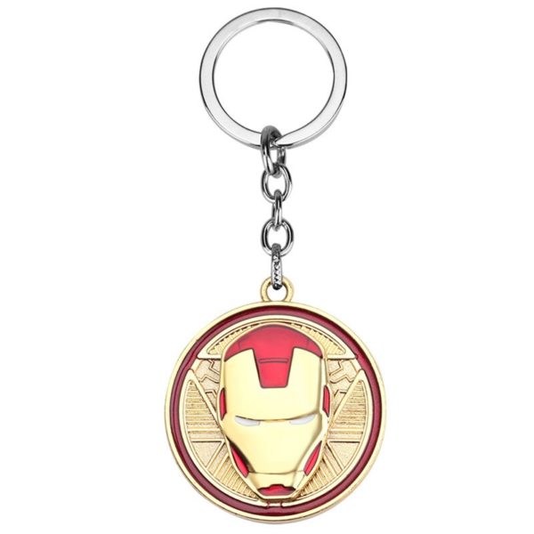 m Peripheral Pendant Keychain Metal Iron Man Spinning Shield Key Chain Alloy2