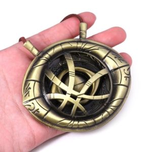 y Bronze Eye of Agamotto Big Pendant Necklaces Cosplay Fashion Jewelry Gifts