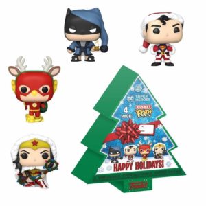 DC Comics Holiday 2022 Pocket POP Vinyl Figures 4 Pack Tree Holiday Box 1