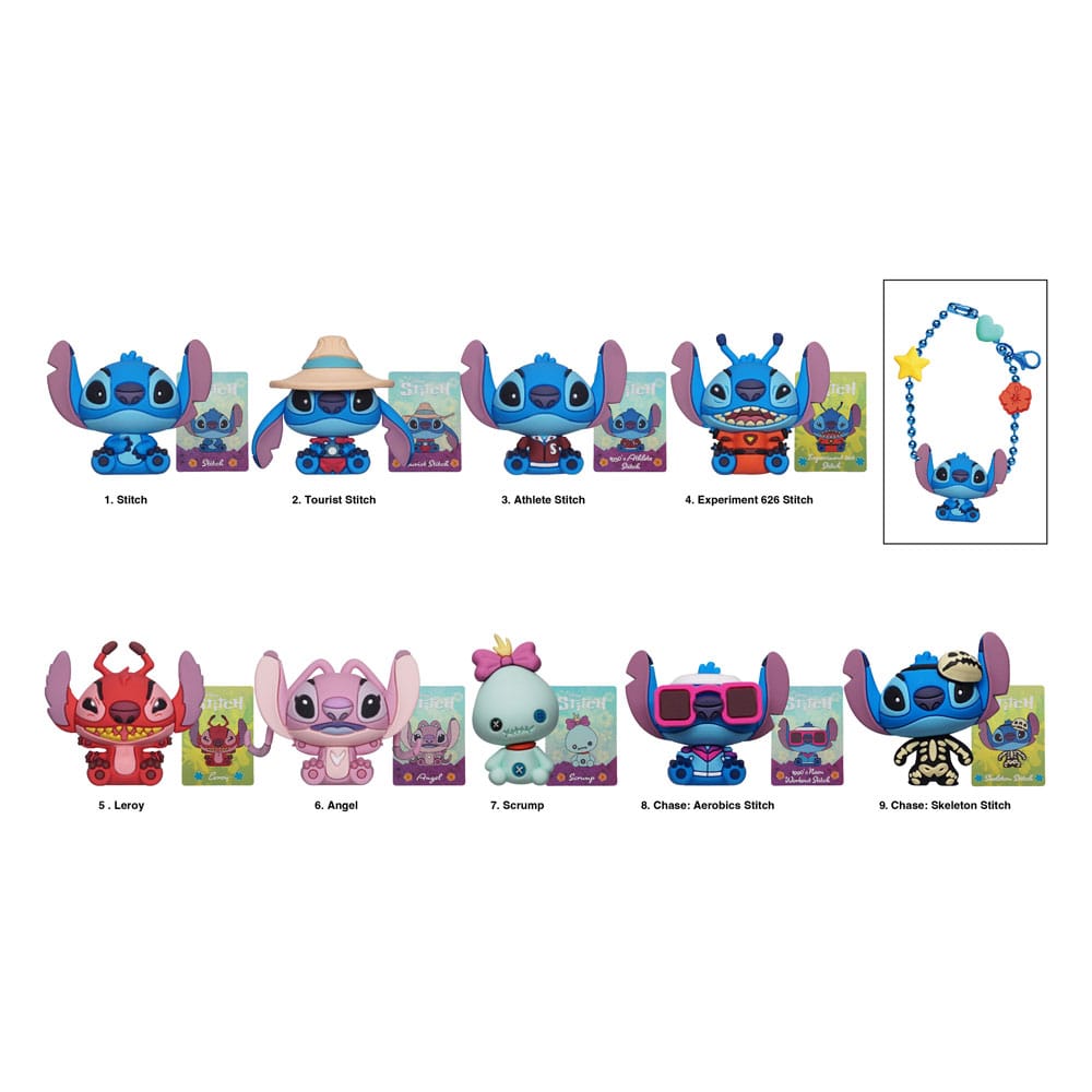 Lilo & Stitch 3D PVC Táska Clips Stitch Charm Készlet (24)