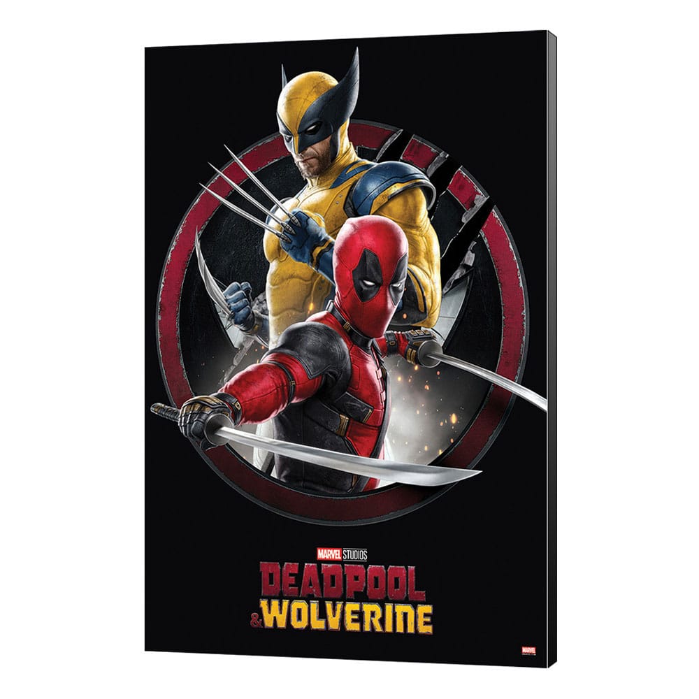 Marvel Wooden Wall Art Deadpool And Wolverine 01 Action 35 X 50 Cm