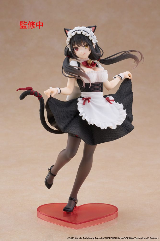 Date A Live V Coreful PVC Szobor Kurumi Tokisaki Cat Ear Maid Ver. 18 cm