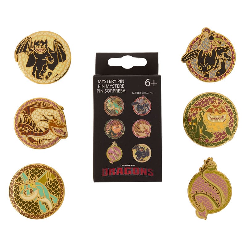 How to train your Dragon by Loungefly Enamel Pins Blind Doboz Toothless Various Poses Készlet (12)