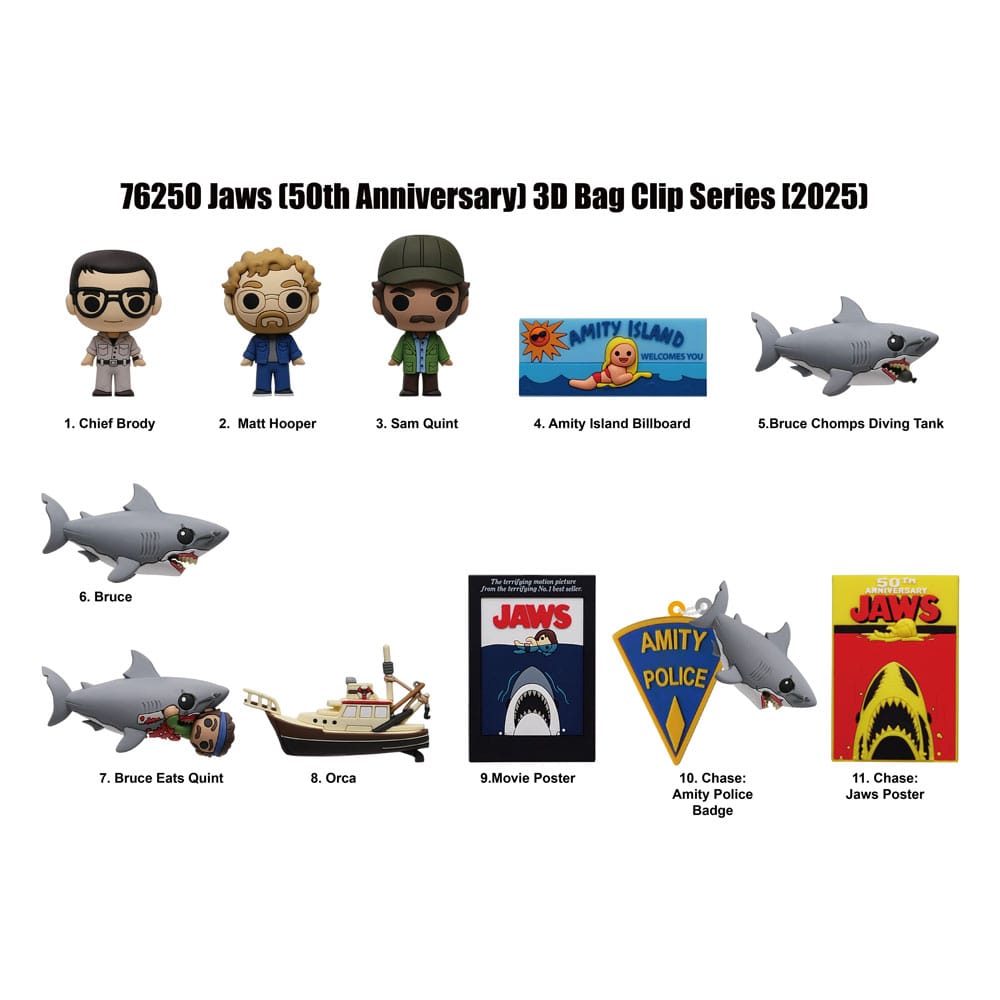 Jaws 3D PVC Táska Clips 50th Évfordulós Series 1 Készlet (24)