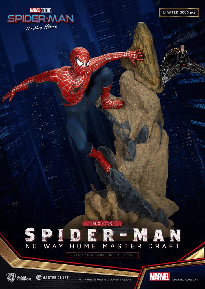 Spider-Man: No Way Otthon Master Craft Szobor Friendly Neighborhood Spider-Man 36 cm