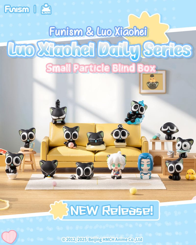 Luo Xiaohei Mini Figurák Q face Series 1 3 cm Készlet (4)