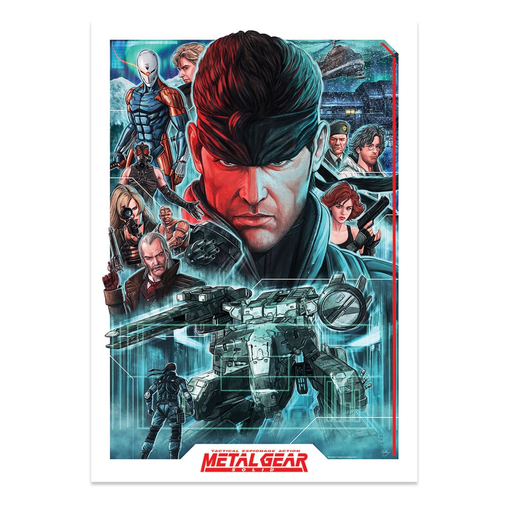 Fém Gear Solid Art Print Montage Limitált Kiadás 42 x 30 cm