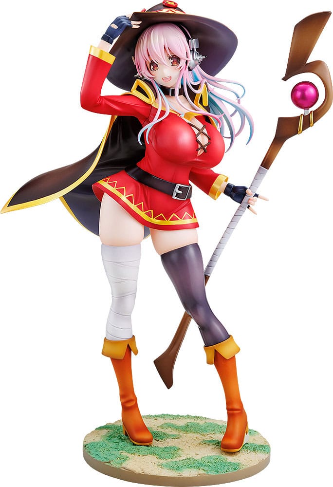 Super Sonico x Konosuba PVC Szobor 1/7 Super Sonico Megumin collaboration Ver. 25 cm