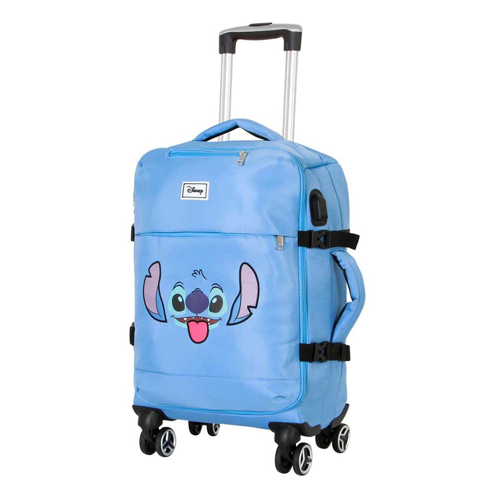 Lilo & Stitch 4-Wheel Cabin Bőrönd Stitch Face Blue 55 cm