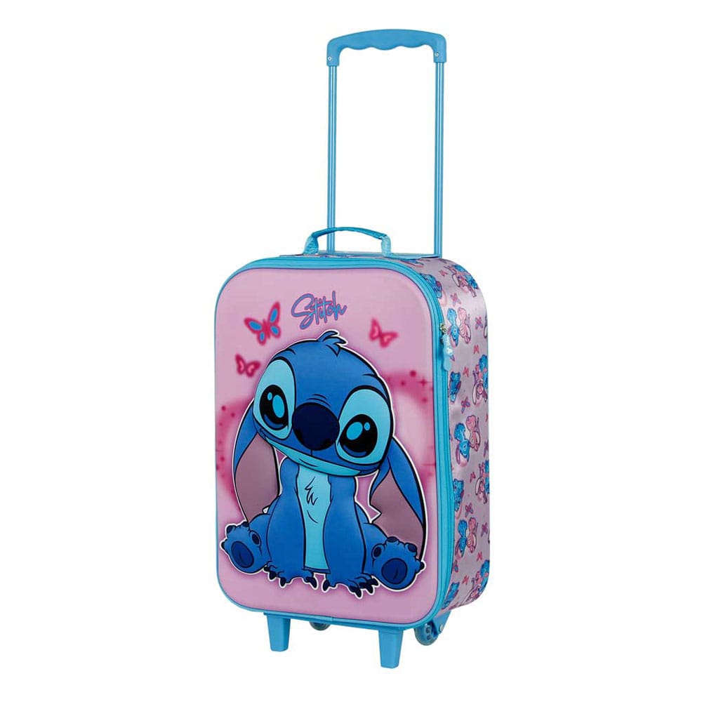 Lilo & Stitch Soft 3D Trolley Bőrönd Stitch & Angel Pink 52 cm