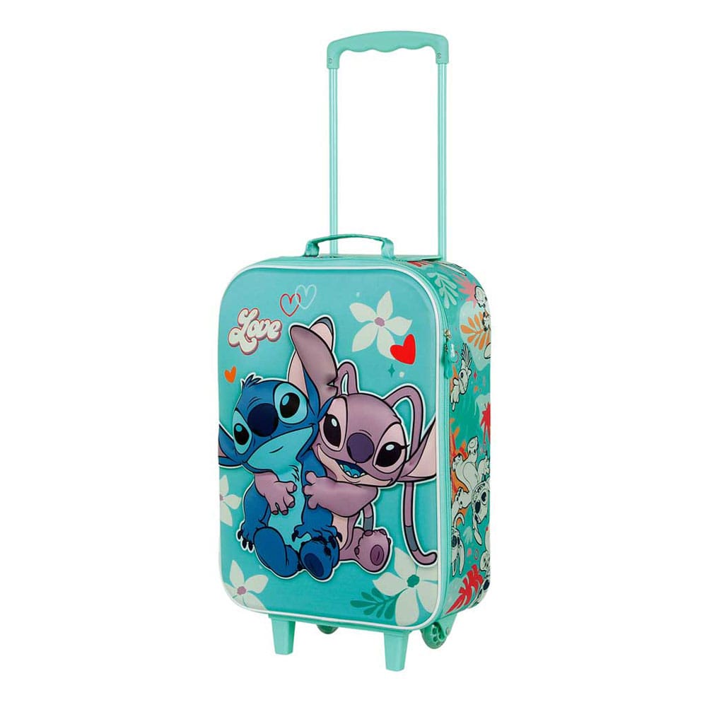 Lilo & Stitch Soft 3D Trolley Bőrönd Stitch Love Turquoise 52 cm