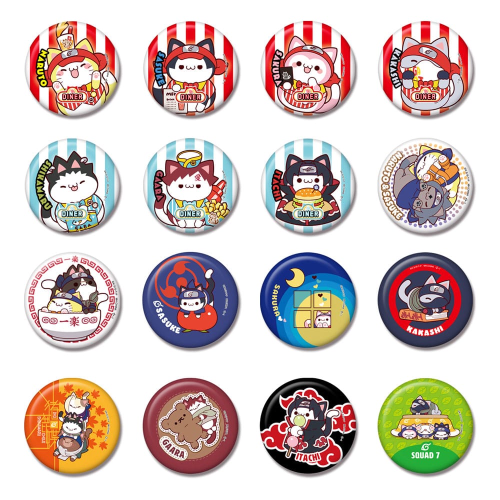 Naruto Mega Cat Project Nyaruto! Enamel Pins 5 cm Válogatás (16)