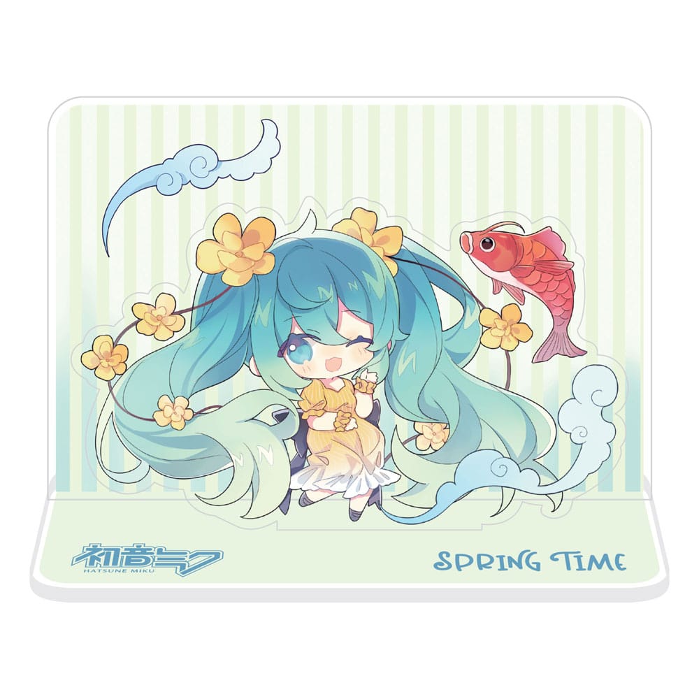 Hatsune Miku Akril Figura Standee Hatsune Miku Spring Time Chibi Miku  Koi 11 cm