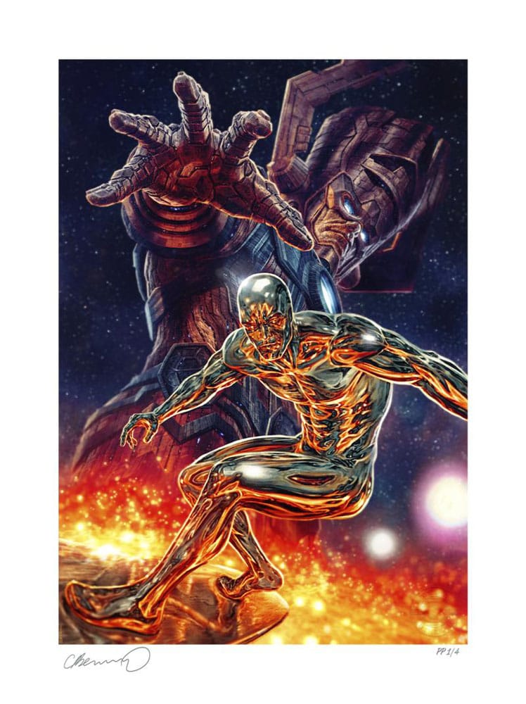 Marvel Art Print Galactus and the Ezüst Surfer 61 x 41 cm – Keret Nélkül