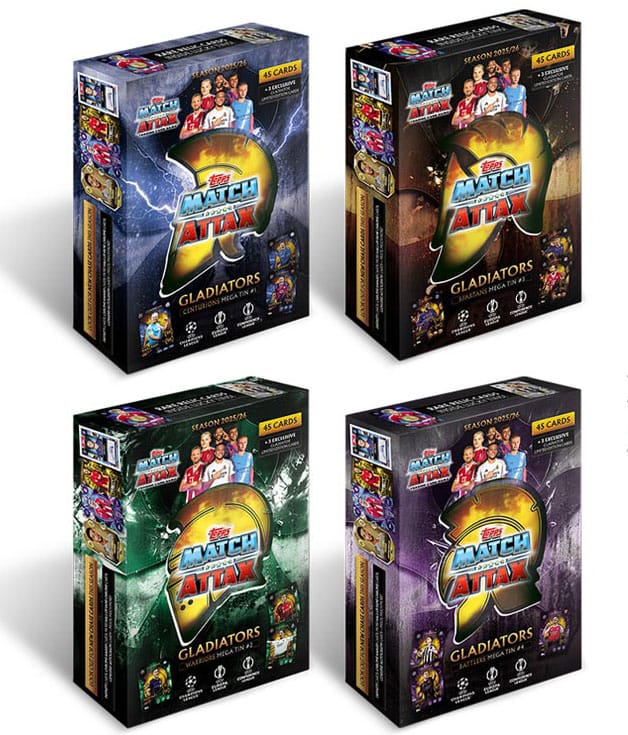 UEFA Champions League Match Attax Gyűjthető Kártyák 2025/26 Mega Tin *Német Nyelvű Verzió*