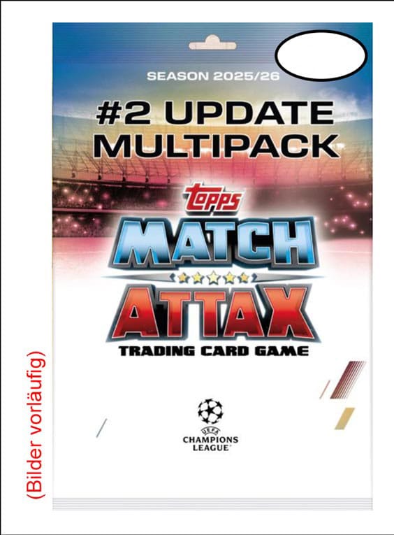 UEFA Champions League Match Attax Gyűjthető Kártyák 2025/26 Mega Multipack Update Star Ballers *Német Nyelvű Verzió*