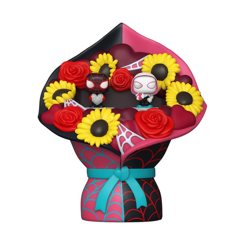 Marvel Bitty POP! Bouquet Vinyl Figura 2-Csomag Miles Morales & Ghost Spider (Valentine) 4 cm