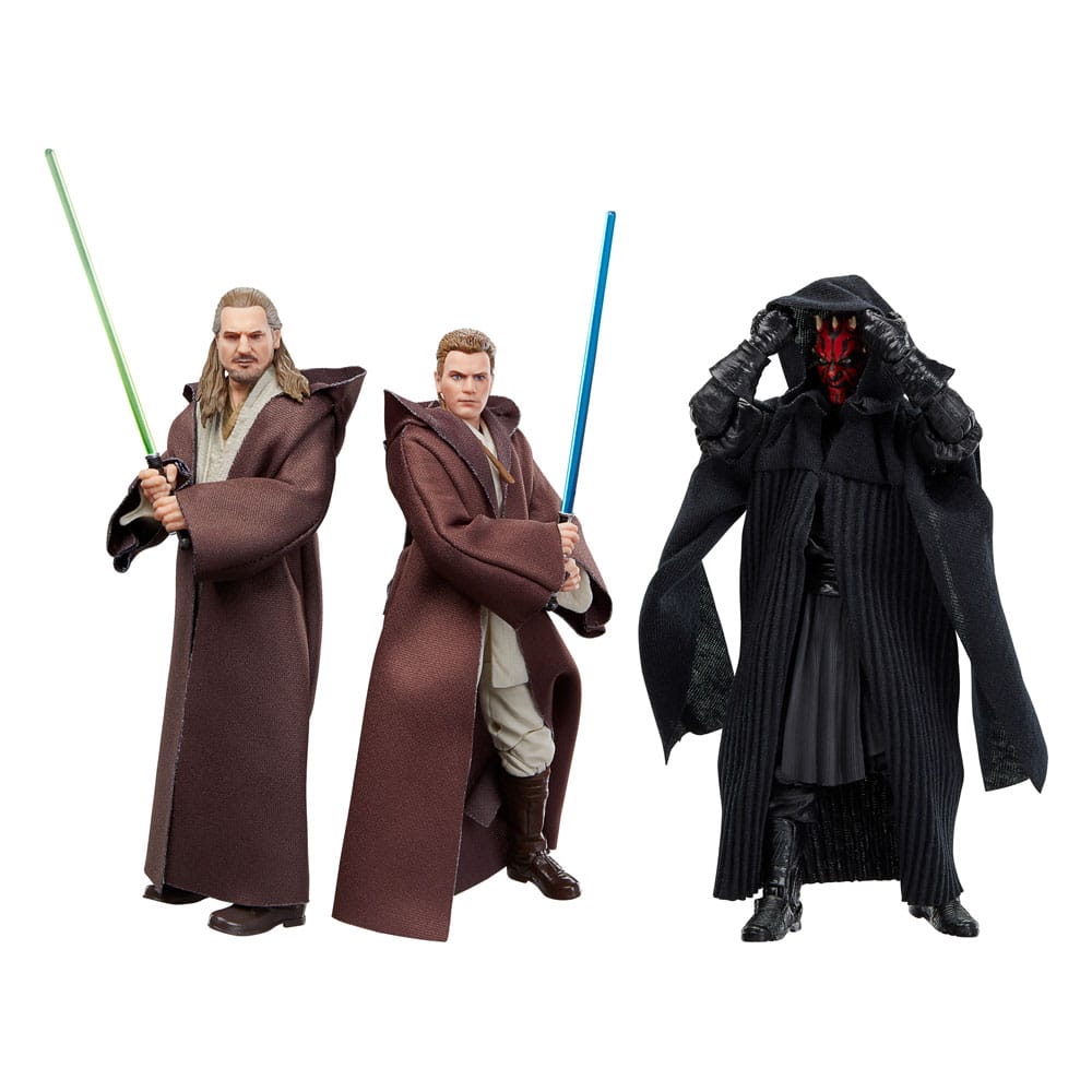 Star Wars Episode I Black Series Akciófigura 3-as Csomag Qui-Gon Jinn, Darth Maul, Obi-Wan Kenobi 15 cm