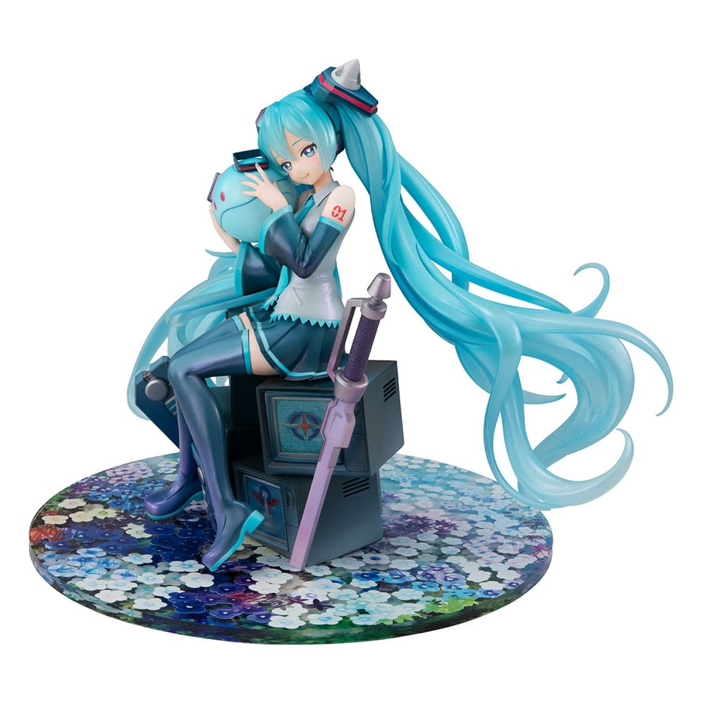 Mobile Suit Gundam x Hatsune Miku Lucrea PVC Szobor Hatsune Miku x OO Gundam 45th Évfordulós 17 cm