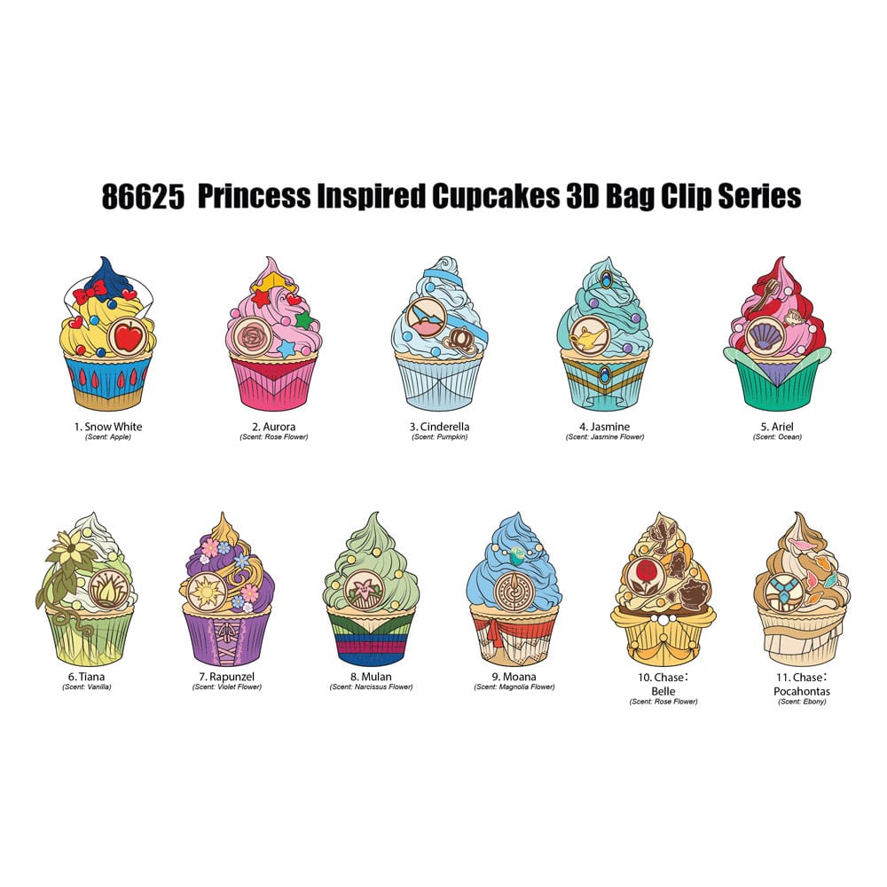 Disney Princess 3D Foam Táska Clips Cupcake Készlet (24)