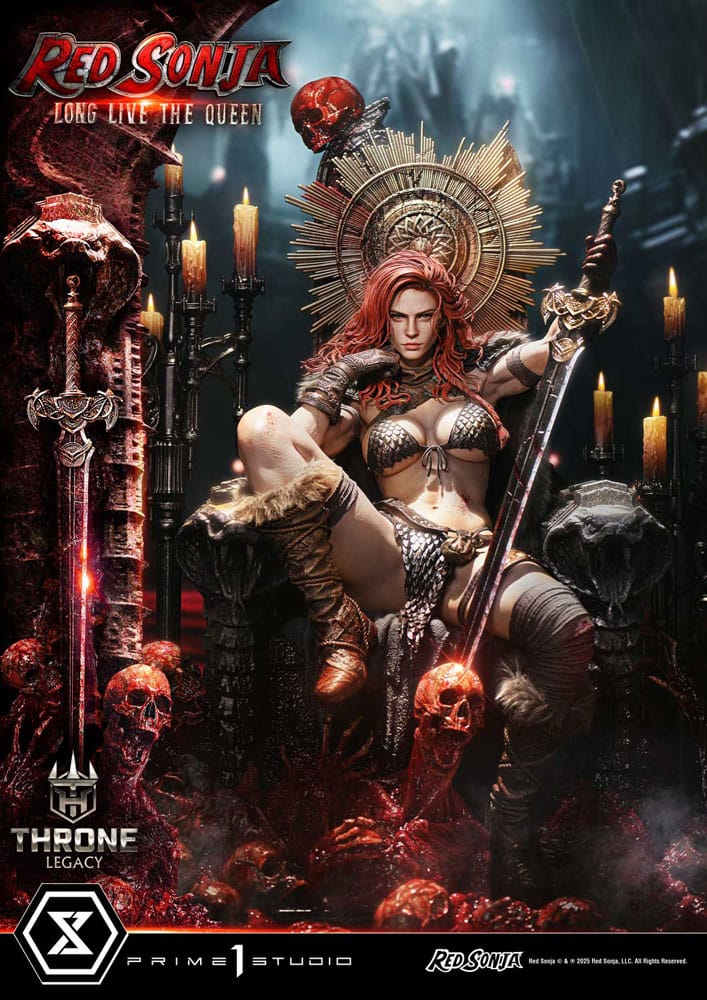 Red Sonja Throne Legacy Kollekció Szobor Szobor 1/3 Red Sonja: Long Live the Queen 77 cm