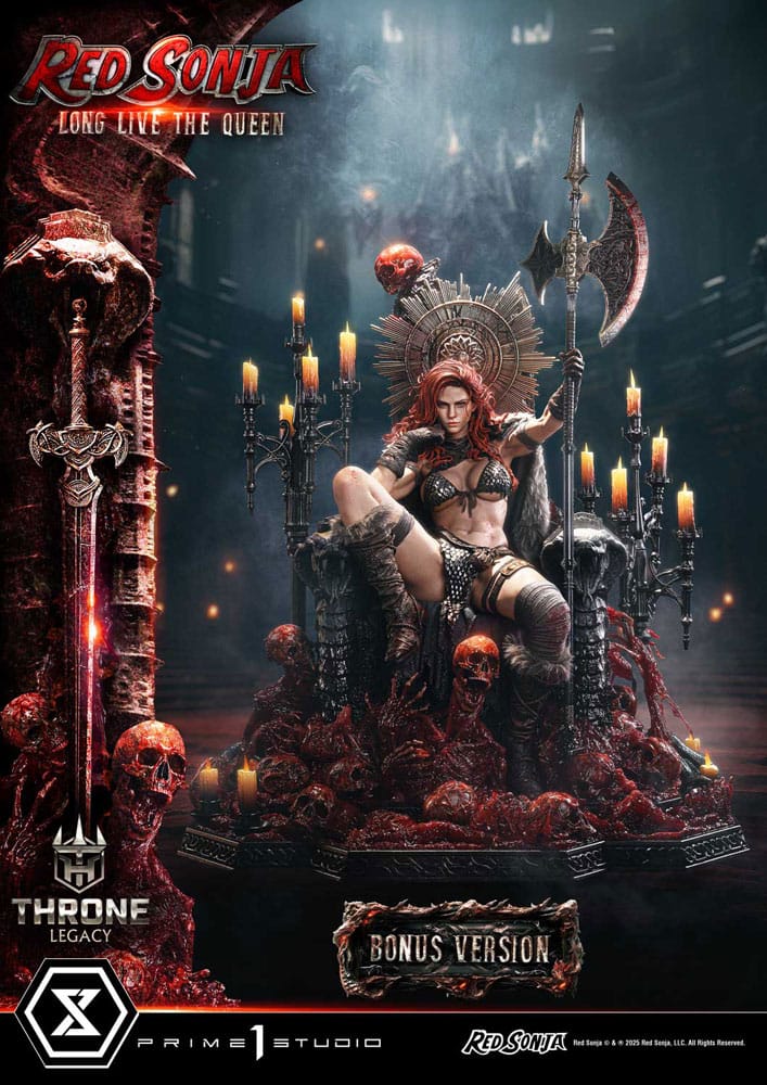 Red Sonja Throne Legacy Kollekció Szobor Szobor 1/3 Red Sonja: Long Live the Queen Bonus Verzió 77 cm