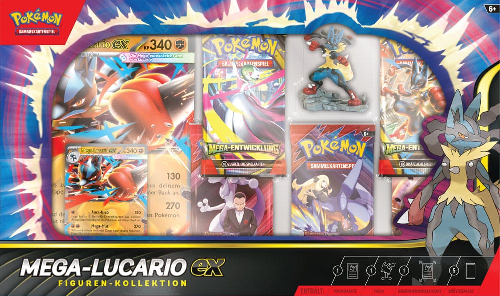 Pokémo Figura Doboz Mega-Lucario Kollekció *Német Nyelvű Verzió*