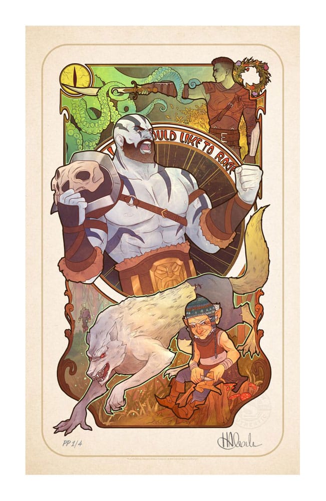 Critical Role Art Print Travis Willingham: 10th Évfordulós Art Nouveau Illustrations 46 x 28 cm – Keret Nélkül