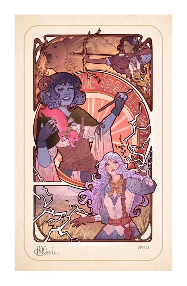 Critical Role Art Print Laura Bailey: 10th Évfordulós Art Nouveau Illustrations 46 x 28 cm – Keret Nélkül