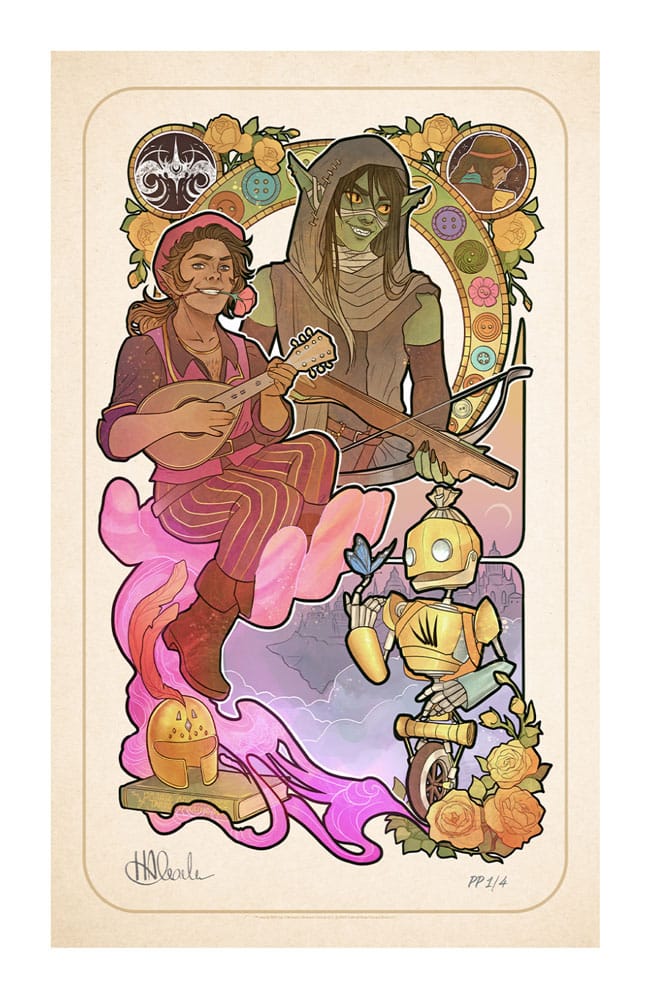Critical Role Art Print Sam Riegel: 10th Évfordulós Art Nouveau Illustrations 46 x 28 cm – Keret Nélkül