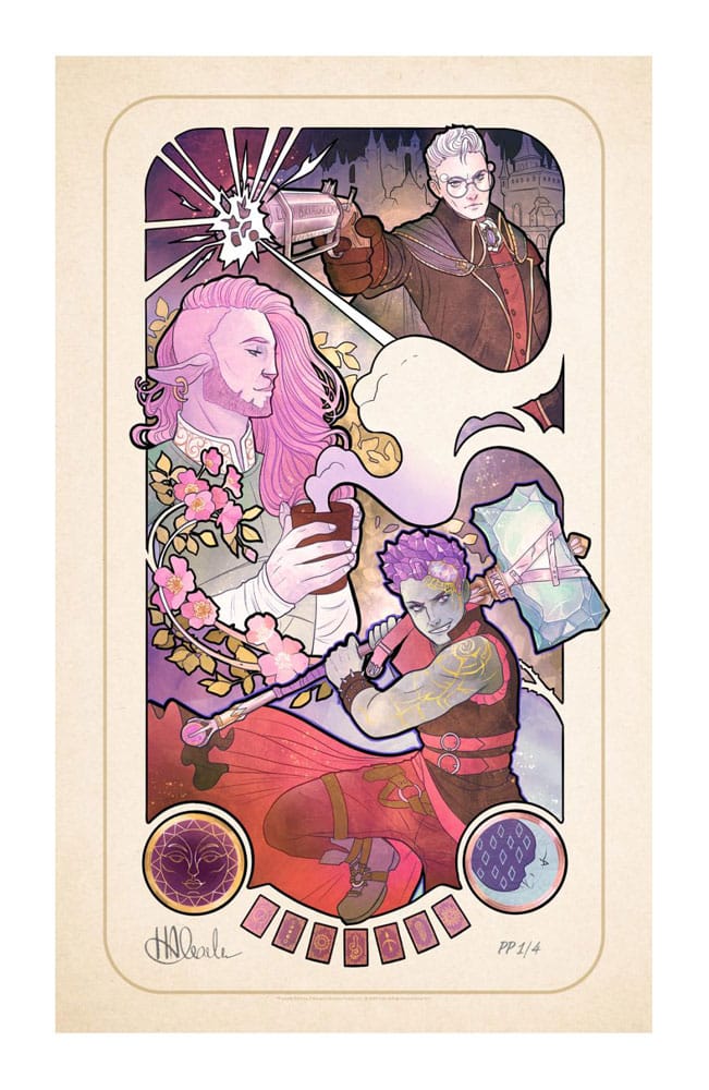 Critical Role Art Print Taliesin Jaffe: 10th Évfordulós Art Nouveau Illustrations 46 x 28 cm – Keret Nélkül