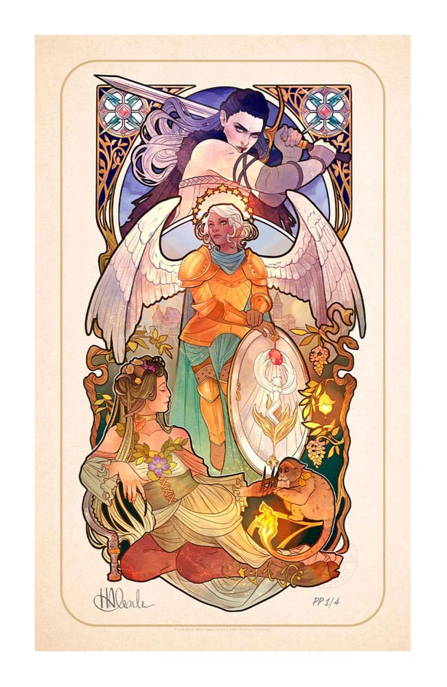 Critical Role Art Print Ashley Johnson: 10th Évfordulós Art Nouveau Illustrations 46 x 28 cm – Keret Nélkül