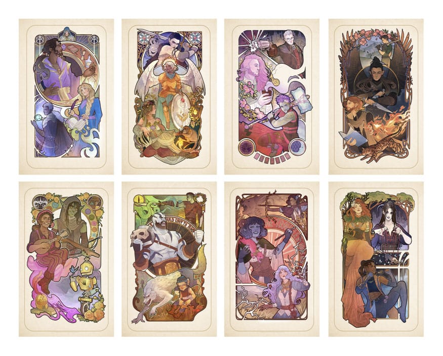 Critical Role Art Print 10th Évfordulós Art Nouveau Illustrations 46 x 28 cm – Keret Nélkül (Csomag of 8)