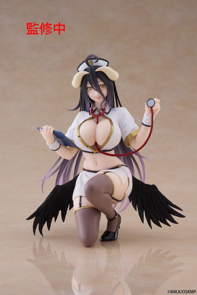 Overlord PVC Szobor Desktop Cute Figura Albedo Nurse Ver. Renewal 13 cm