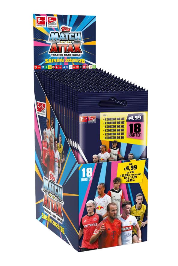 Bundesliga Match Attax Gyűjthető Kártyák 2025/26 Power Csomag Készlet (14) *Német Nyelvű Verzió*