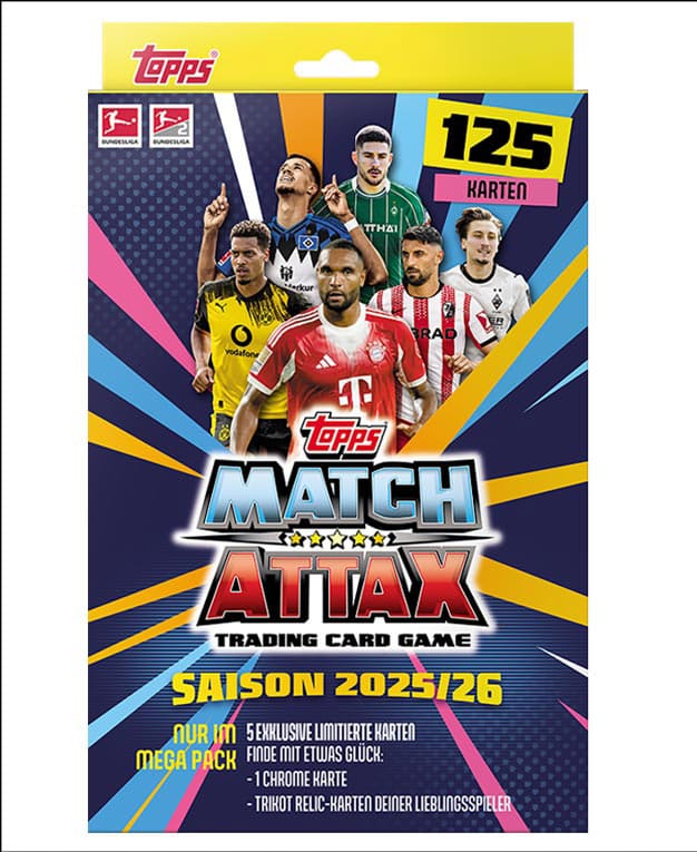 Bundesliga Match Attax Gyűjthető Kártyák 2025/26 Mega Csomag *Német Nyelvű Verzió*