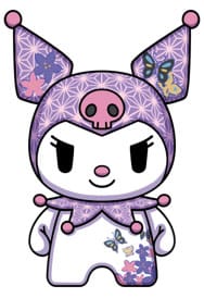 Sanrio DZNR Plüss Figura Kuromi Asanoha Kiadás 18 cm