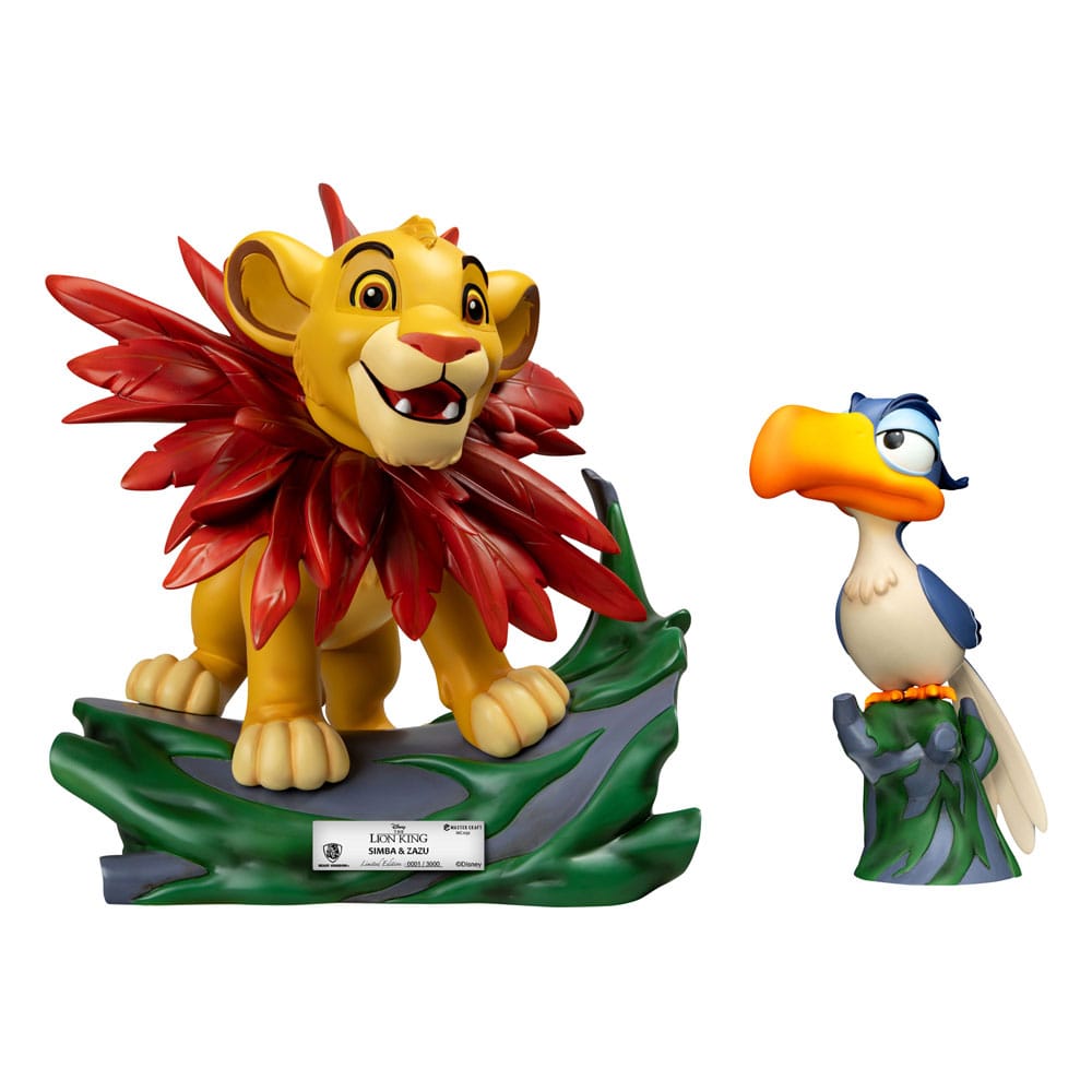 Disney Master Craft Statues 2-Csomag The Lion King Little Simba & Zazu 31 cm