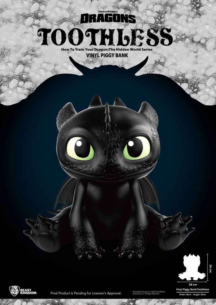 How To Train Your Dragon Piggy Vinyl Persely Toothless 30 cm
