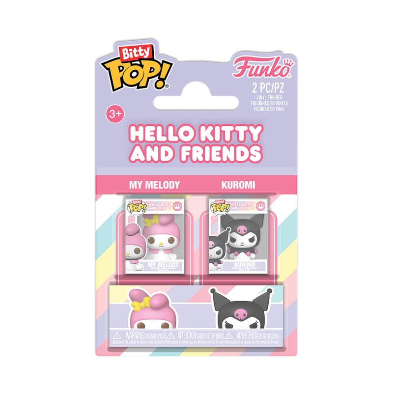 Hello Kitty Bitty POP! Vinyl Figurák 2-Csomag My Melody&Kuromi 2 cm