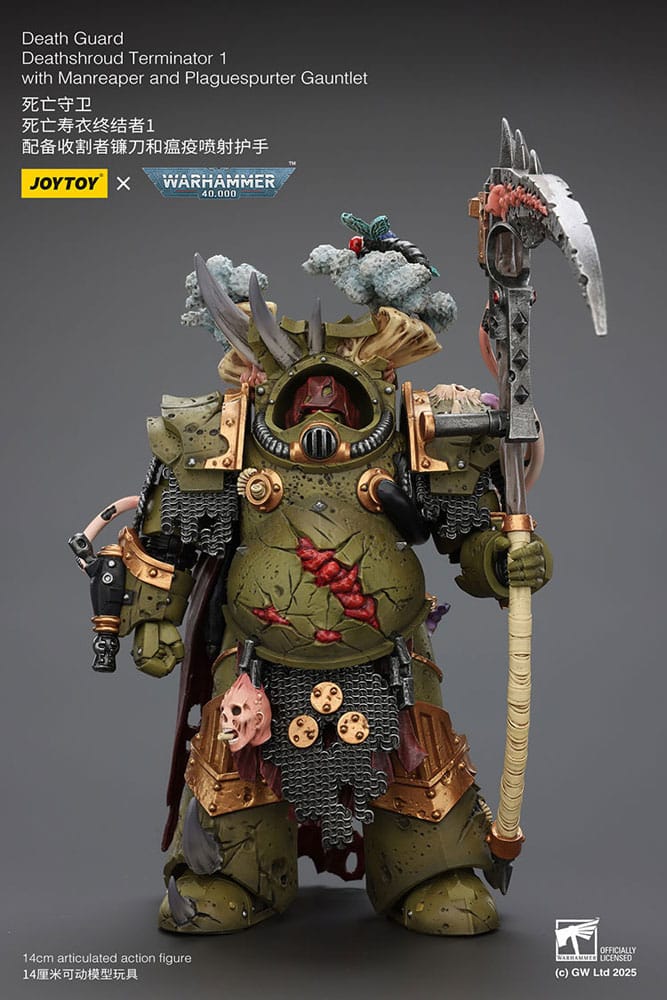 Warhammer 40k Akciófigura 1/18 Death Guard Deathshroud Terminator 1  Manreaper and Plaguespurter Gauntlet 14 cm