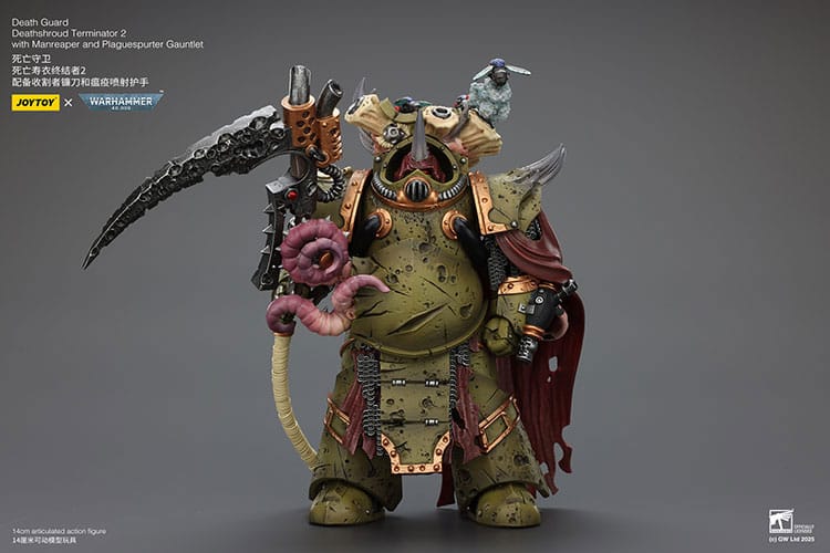 Warhammer 40k Akciófigura 1/18 Death Guard Deathshroud Terminator 2  Manreaper and Plaguespurter Gauntlet 14 cm