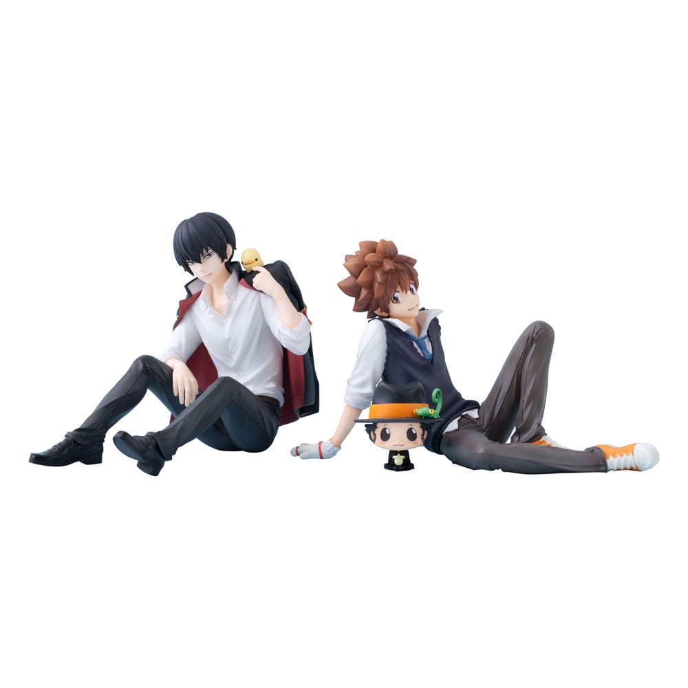 Katekyo Hitman Reborn! G.E.M. Series PVC Szobor Tsuna & Reborn & Hibari & Hibird Palm Size Csomag 8 cm