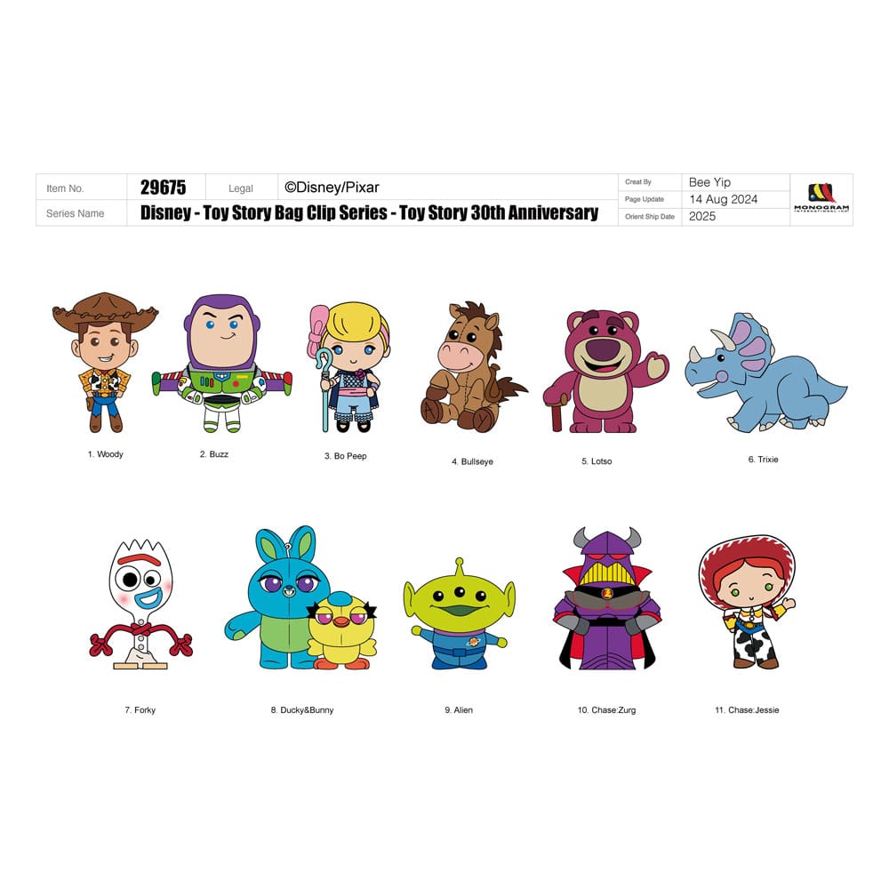 Toy Story 3D PVC Táska Clips 30th Évfordulós Series 67 Készlet (24)