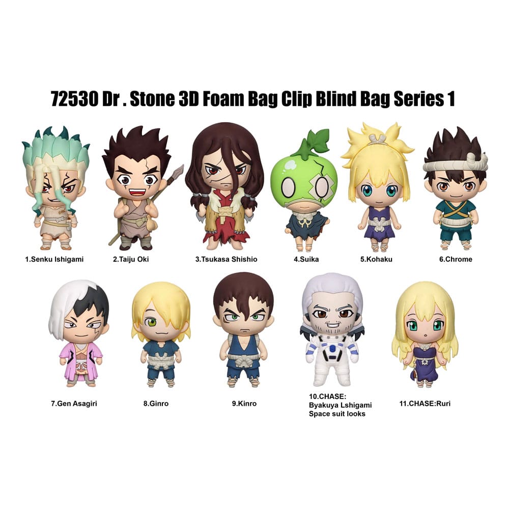 Dr. Stone 3D PVC Táska Clips Series 1 Készlet (24)