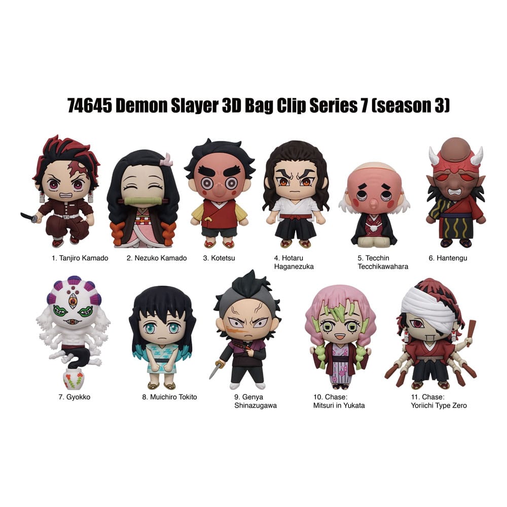 Demon Slayer 3D PVC Táska Clips Series 7 Készlet (24)