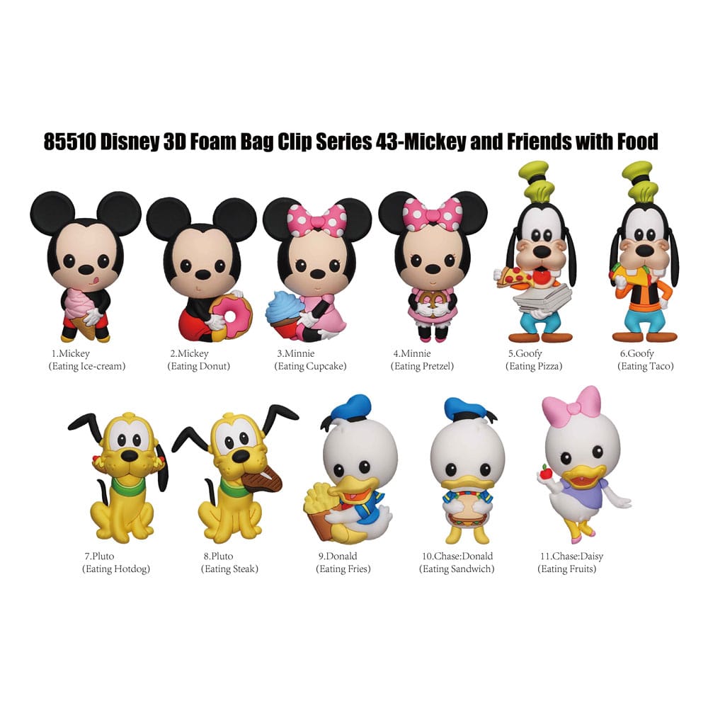 Mickey & Friends 3D PVC Táska Clips Mickey & Friends  Food Series 43 Készlet (24)