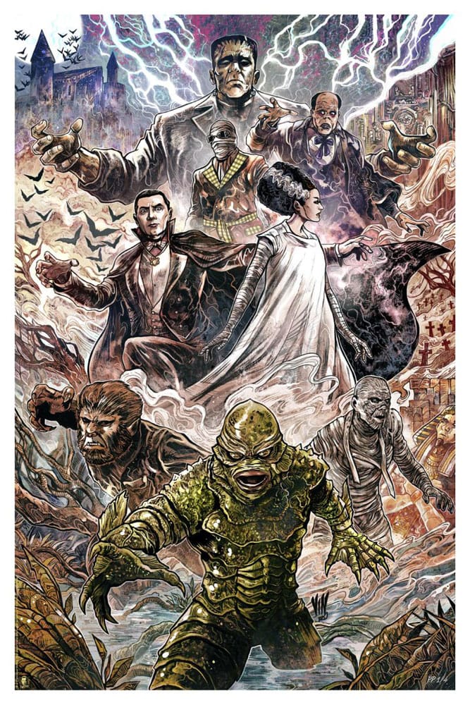 Universal Monsters Art Print Universal Monsters by Vincenzo Riccardi 61 x 41 cm – Keret Nélkül