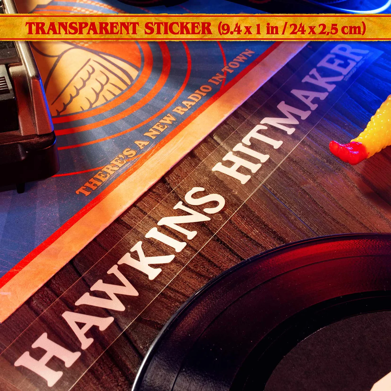 STRANGER THINGS WSQK HAWKINS HITMAKER KIT SQUARE BANNER ENG HAWKINS HITMAKER STICKER STANDARD