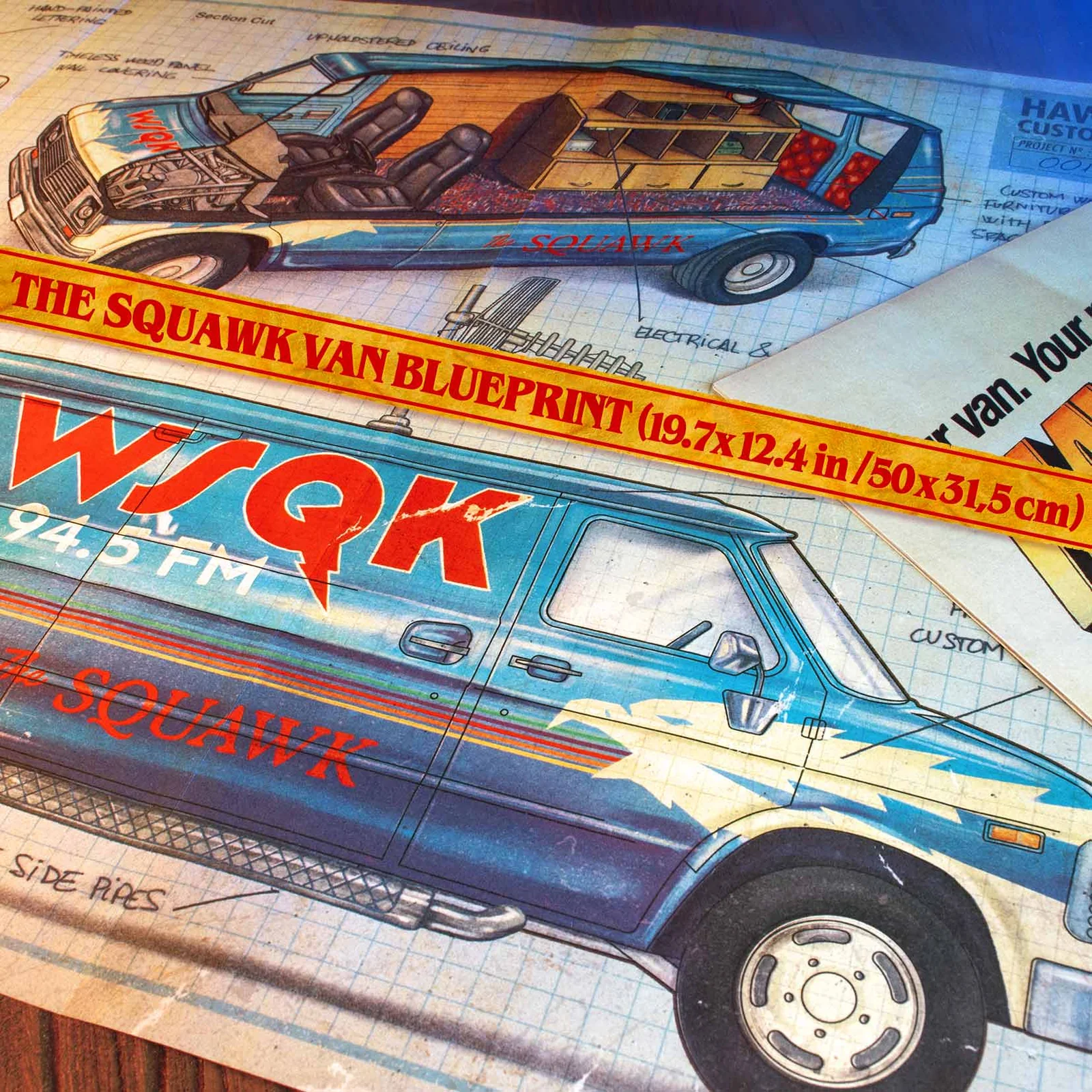 STRANGER THINGS WSQK HAWKINS HITMAKER KIT SQUARE BANNER ENG VAN BLUEPRINT